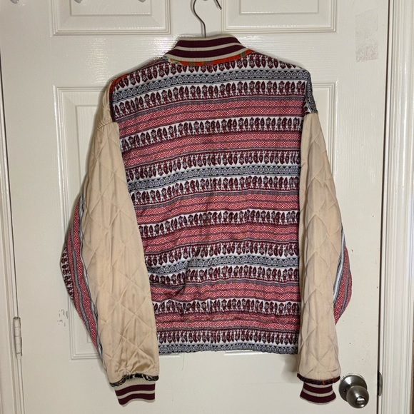 Free People Pandora Bomber Patchwork Jacket Reversible Zip Up XS $248 - Picture 10 of 13